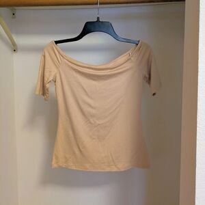 L'AGENCE Women's Beige Short Sleeve Top Size Xs